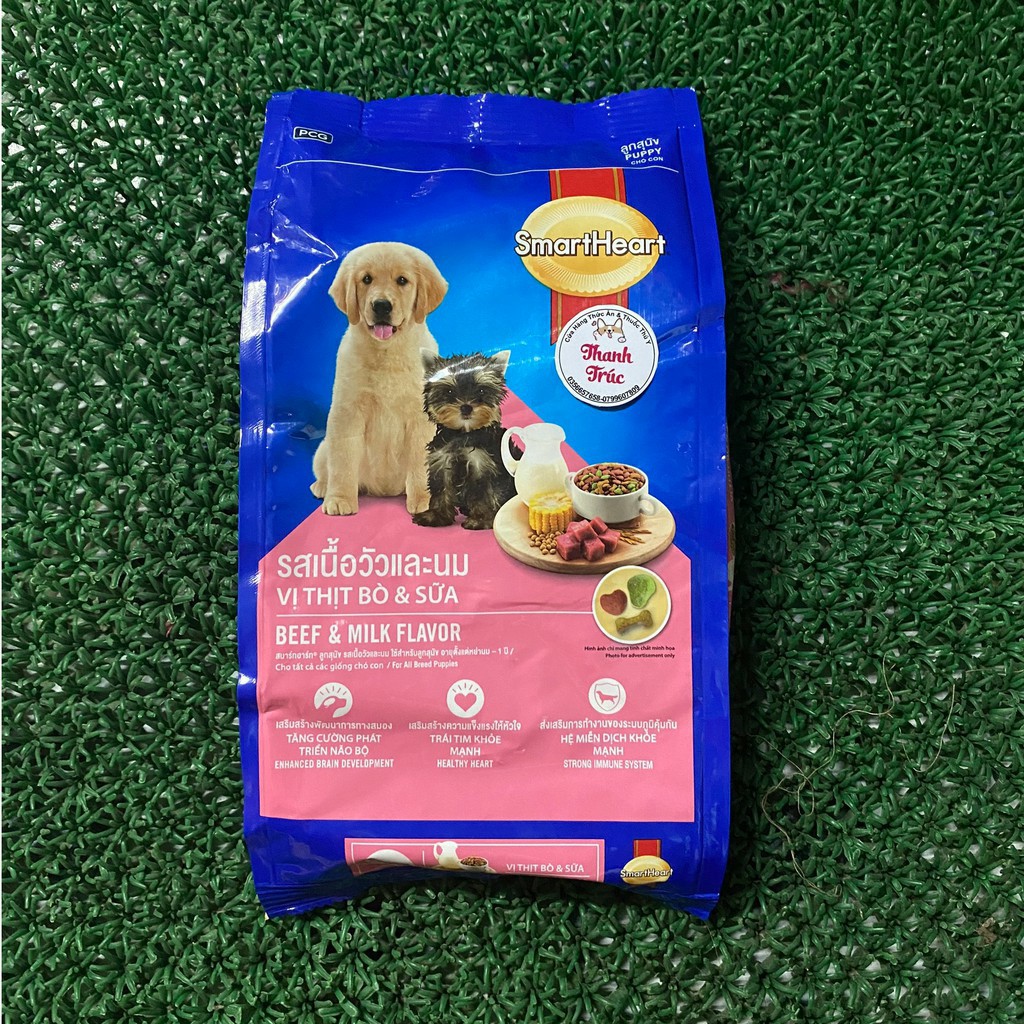 [SIÊU RẺ COMBO 5 túi] [400g] Hạt SmartHeart Puppy cho chó con vị bò & sữa - cậu vàng pet shop