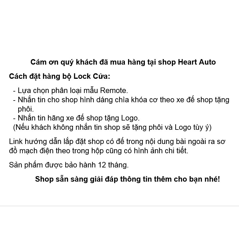 (BH 12 tháng) Bộ Khóa Cửa (Lock Cửa) Remote Xe Ô Tô #Lotus Việt - Có Auto Lock (Tặng Phôi, tặng Logo - Video hướng dẫn)