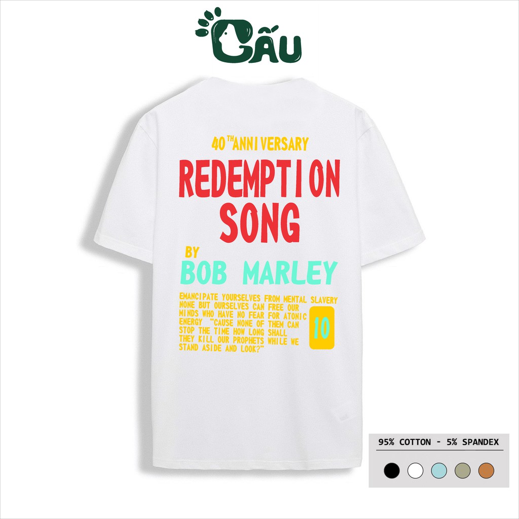 Áo thun nam GẤU 194 cổ tròn tay ngắn vải coton co dãn, dày dặn, form regular fit - BOB MARLEY