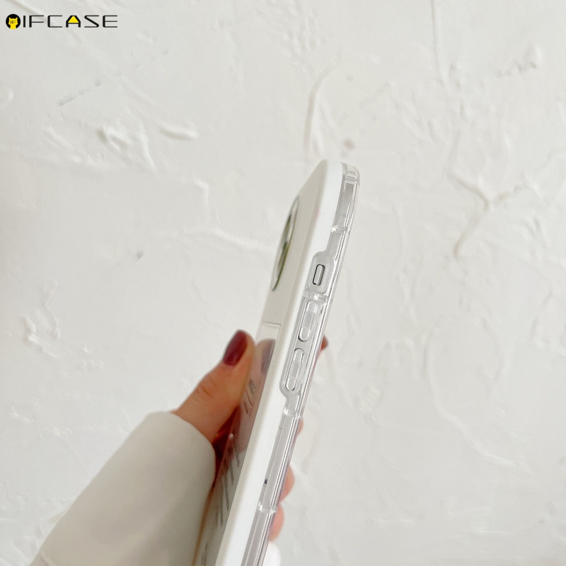 Ốp Điện Thoại Mềm Trong Suốt Chống Sốc Màu Trắng Đơn Giản Cho iPhone 13 12 11 Pro Max XS Max XR X