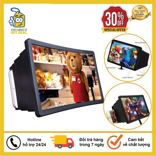Kính Xem Phim Phóng Đại Hình Ảnh Điện Thoại 3D 8 Inch Thế Hệ Mới 2020 "