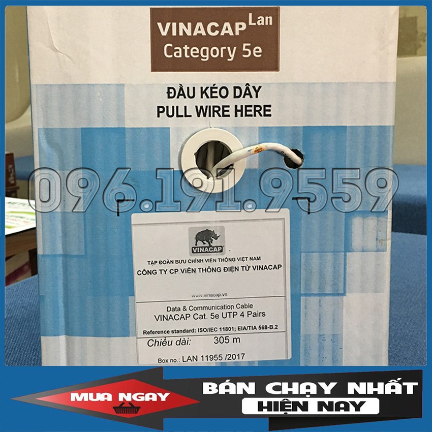 [GIẢM GIÁ] Cáp mạng Cat5e UTP Vinacap chất lượng cao - Đầy đủ CO, CQ - Đại lý phân phối toàn quốc