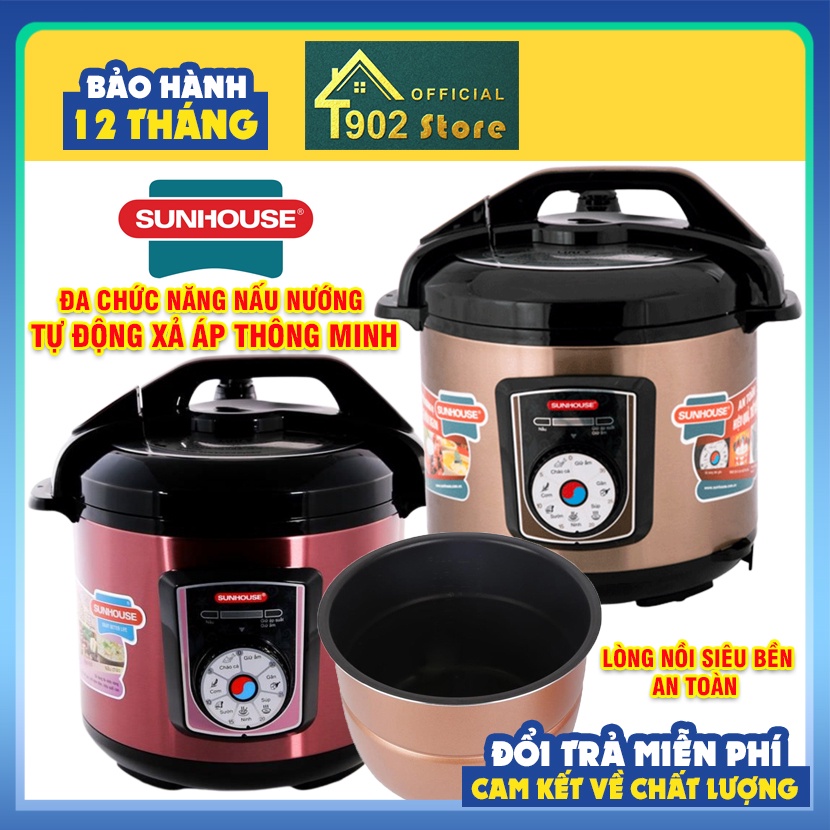 Nồi Áp Suất Điện Đa Năng Sunhouse SHD1756 Dung Tích 6 Lít, Bảo Hành Chính Hãng