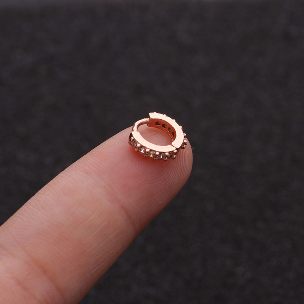 Khuyên xỏ tai/ mũi đính đá bằng thép y tế
