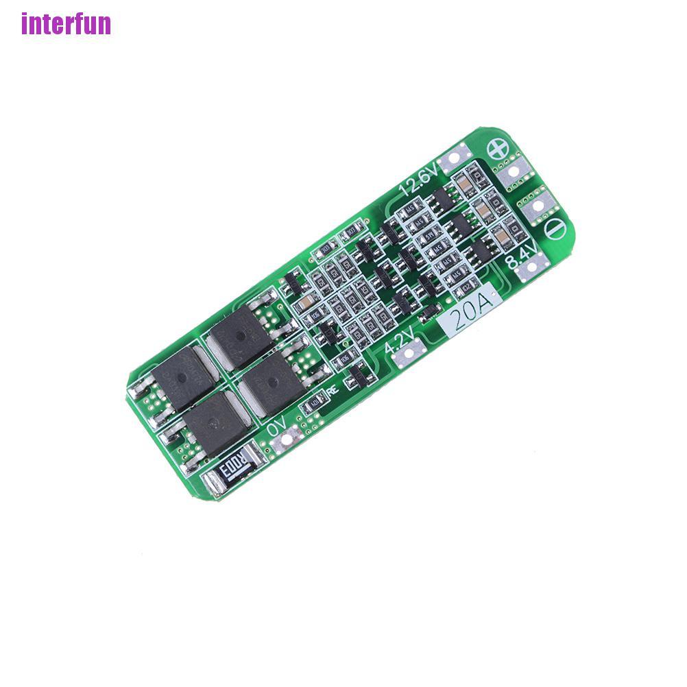 [Interfun1] 3S 20A 12.6V Cell 18650 Li-Ion Lithium Battery Charger Bms Protection Pcb Board [Fun]