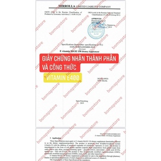 Vitamin E Đỏ Mirrolla Nga 270mg - 400mg