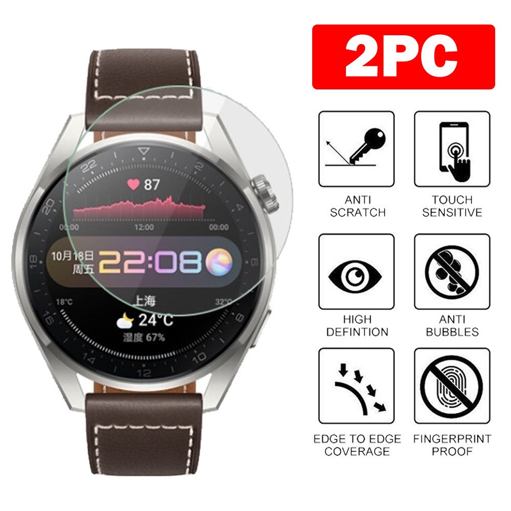 Set 2 Kính Cường Lực Bảo Vệ Màn Hình Đồng Hồ Thông Minh Huawei Watch 3 Pro