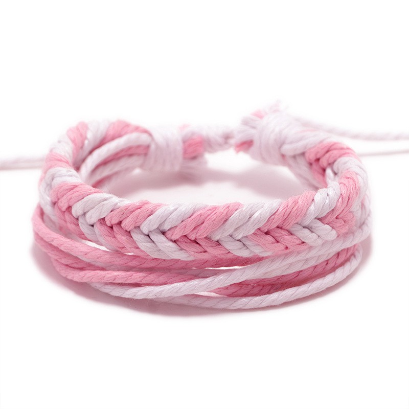Vòng Tay Dây cotton Bện Nhiều Lớp handmade Thời Trang Cho Nữ