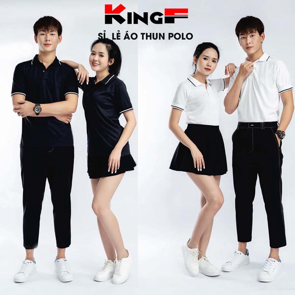 Áo polo KINGF vải cá sấu mè không bị xù lông - Thích hợp nam nữ mặc nhà, đi chơi, đi du lịch, đồng phục