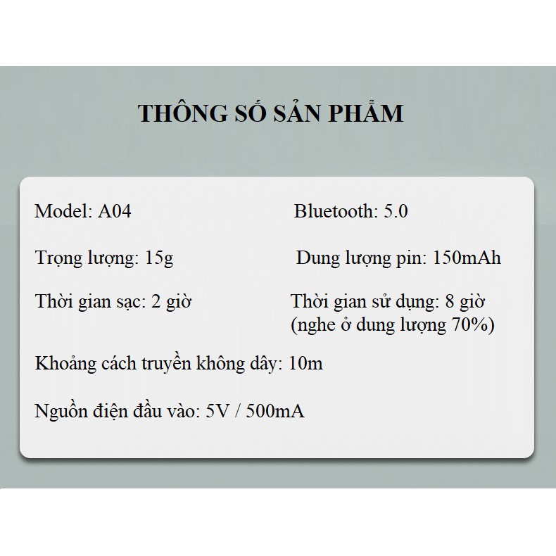 Tai Nghe Nhét Tai❤️FREESHIP❤️Tai Nghe Dẫn Xương A01 - Công Nghệ Bluetooth 5.0