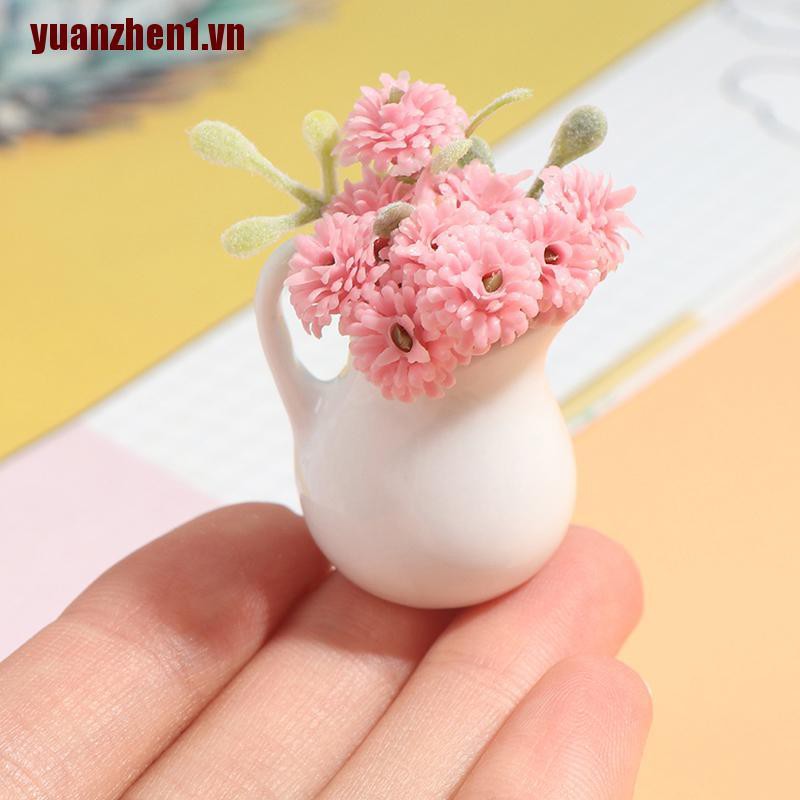 [YUANZHEN1] Chậu Hoa Trang Trí Vườn Nhà Búp Bê 1: 12