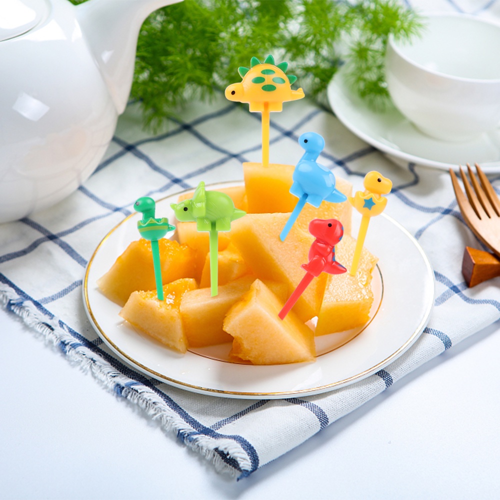 Set 6 Nĩa Ăn Trái Cây Hình Khủng Long Dễ Thương