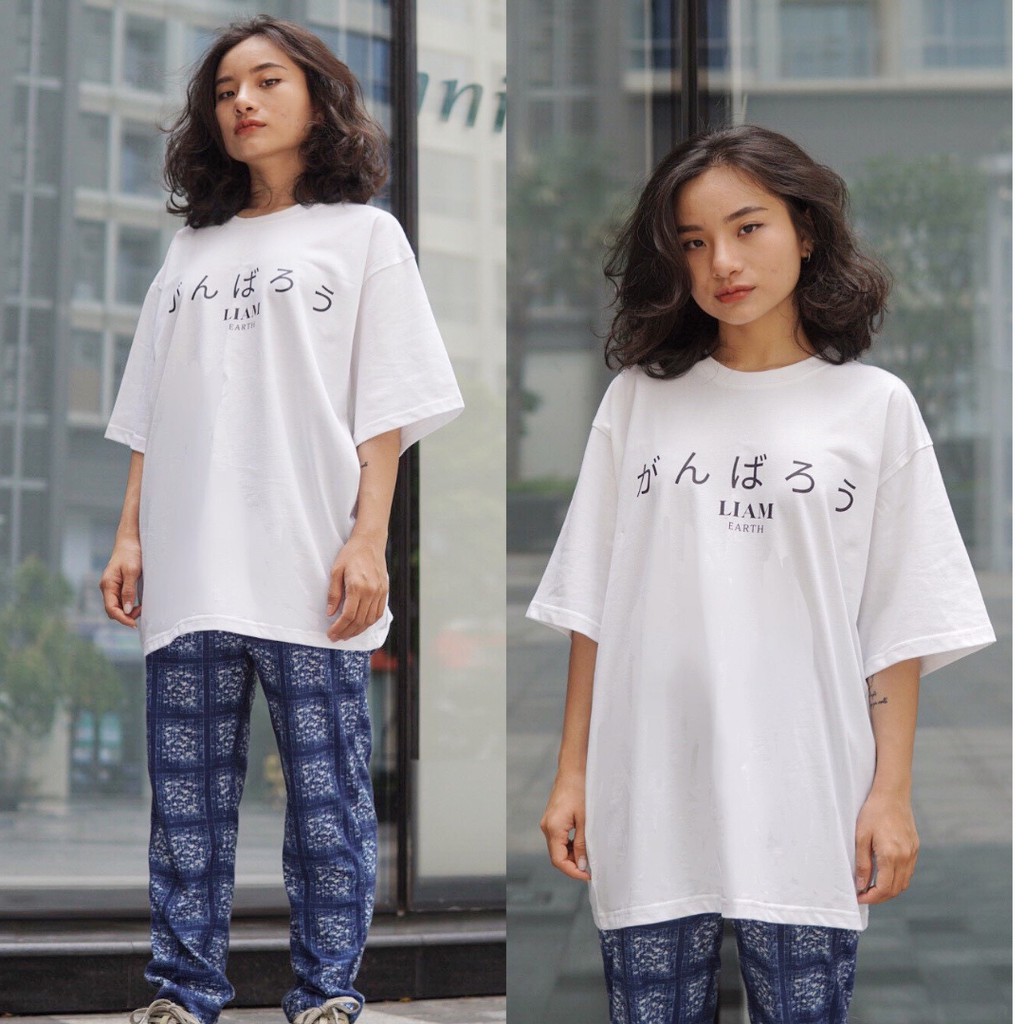 [ FREESHIP ] ÁO THUN UNISEX  &quot; GANBAROU TEE &quot; FORM OVERSIZE 100% COTTON SIÊU DÀY MỊN - LiamStudio