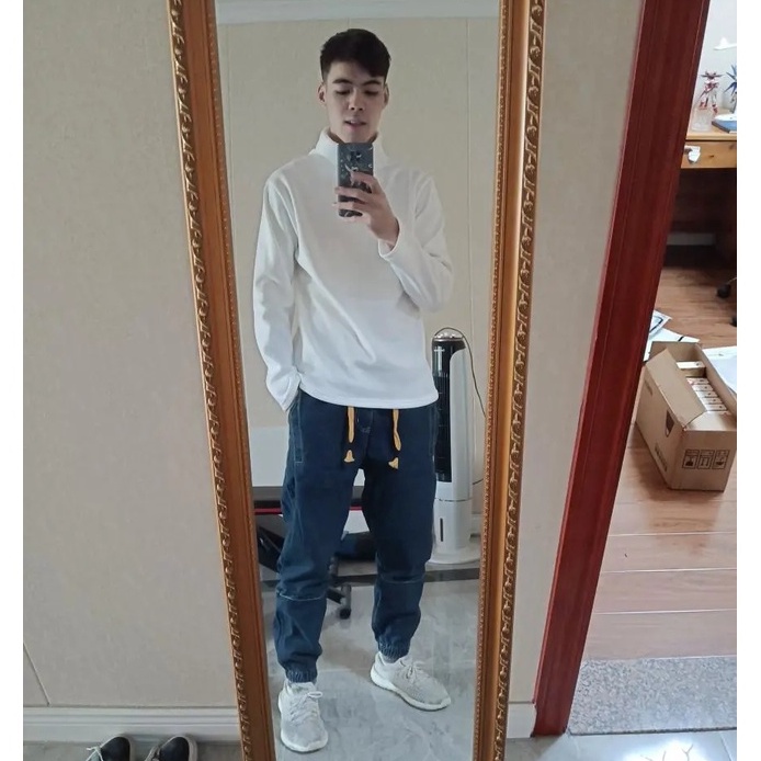 &lt;Giao Hàng Nhanh &gt; Áo sweater tay dài dáng rộng cổ cao kiểu Hàn Quốc thời trang Thu Đông cho nam