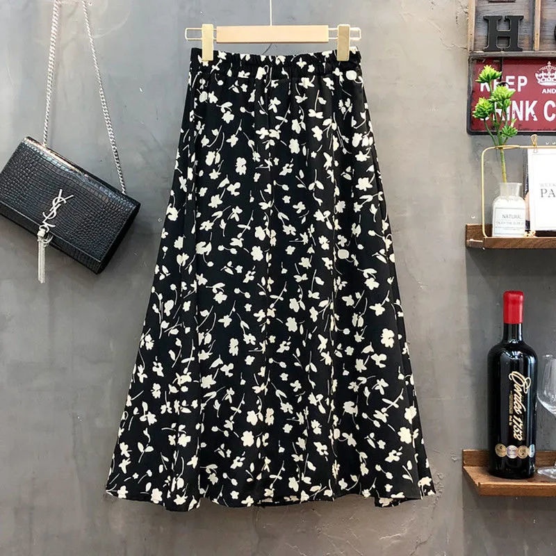 Chân Váy Hoa Mỏng Dáng Chữ A Lưng Thun Thời Trang Mùa Hè Mới 2022