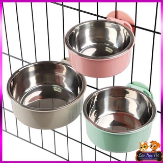 Bát gắn chuồng inox cho chó mèo