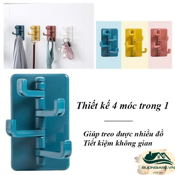 [ ĐỒ DÙNG TIỆN ÍCH]Móc treo túi xách, giỏ, móc phơi khăn, nón, giày dép 4 chấu xoay 180 độ, đa năng tiện lợi