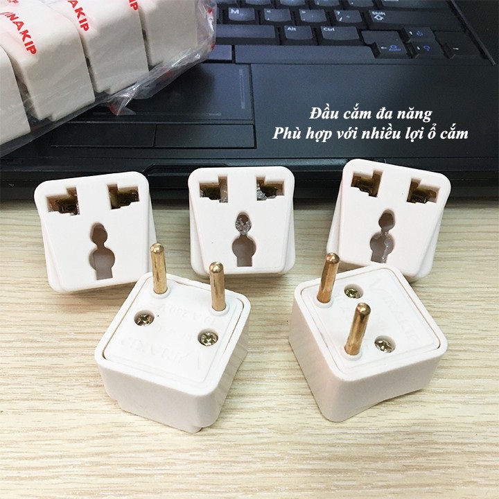 Phích cắm chuyển 3 chấu sang 2 chấu Vinakip
