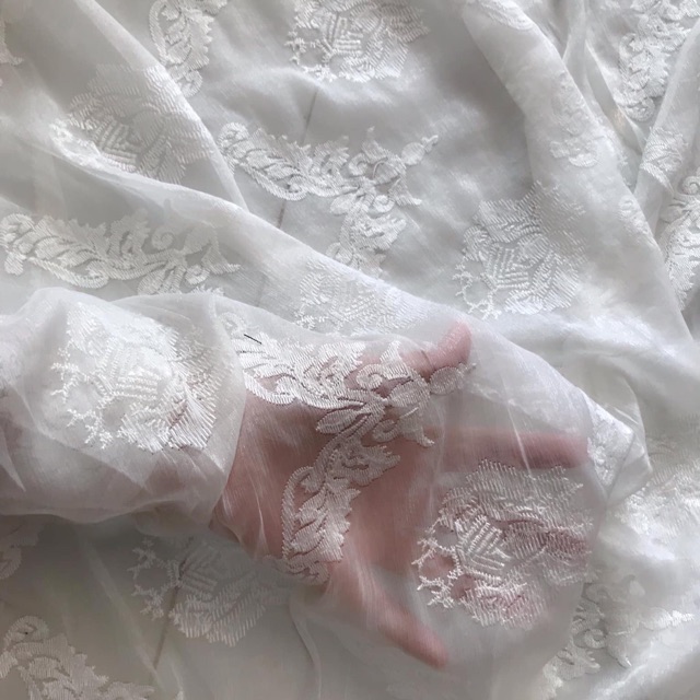 Vải voan gấm ái vân lê