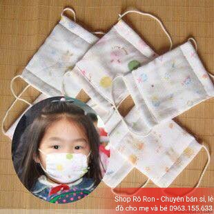 Combo khẩu trang vải xô Nhật - Khẩu trang xô cho bé - Shop Rô Ron