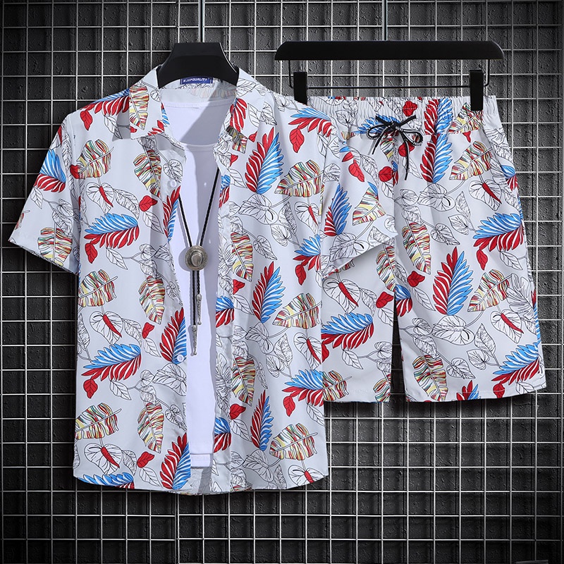 Bộ Áo Sơ Mi Polo Ngắn Tay + Quần Short Cá Tính Dành Cho Nam