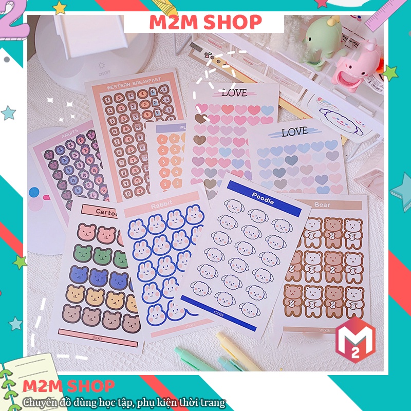 Miếng dán sticker trang trí nhân vật hoạt hình cute dễ thương