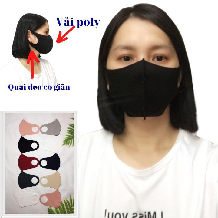 Khẩu trang vải thun Poly- Freesize - sử dụng nhiều lần