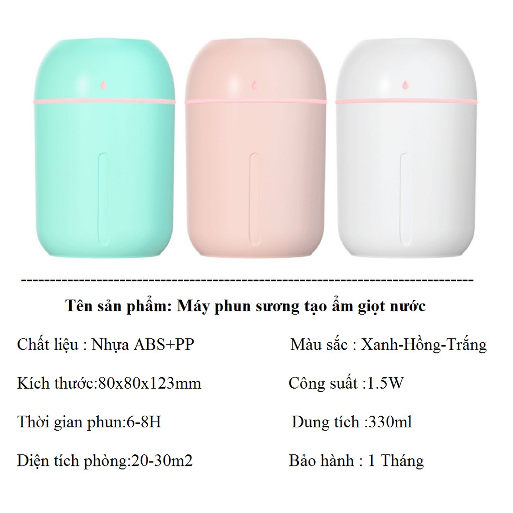 Máy xông tinh dầu mini - tặng kèm tinh dầu - Máy Phun Sương Tạo Độ Ẩm Xông Tinh Dầu 330ml