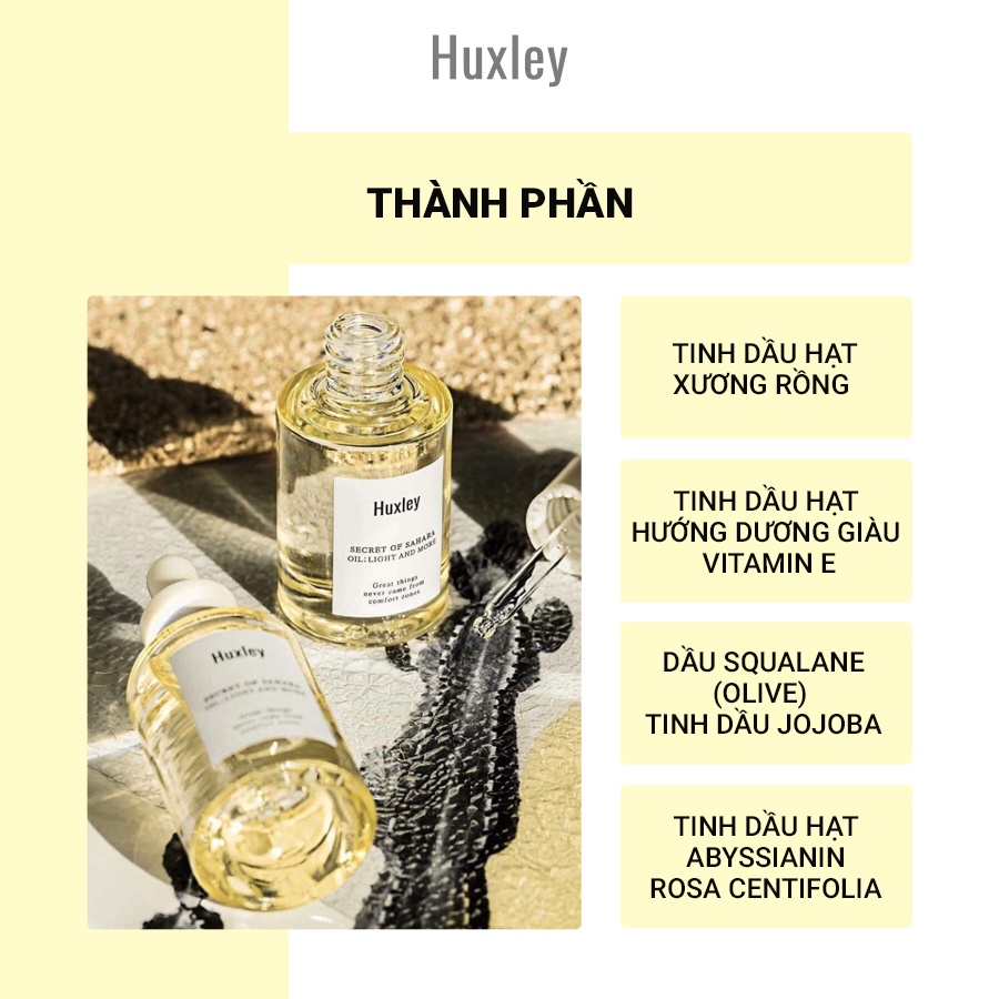 Tinh Chất Dưỡng Ẩm Huxley Secret Of Sahara Oil Light And More 30ml