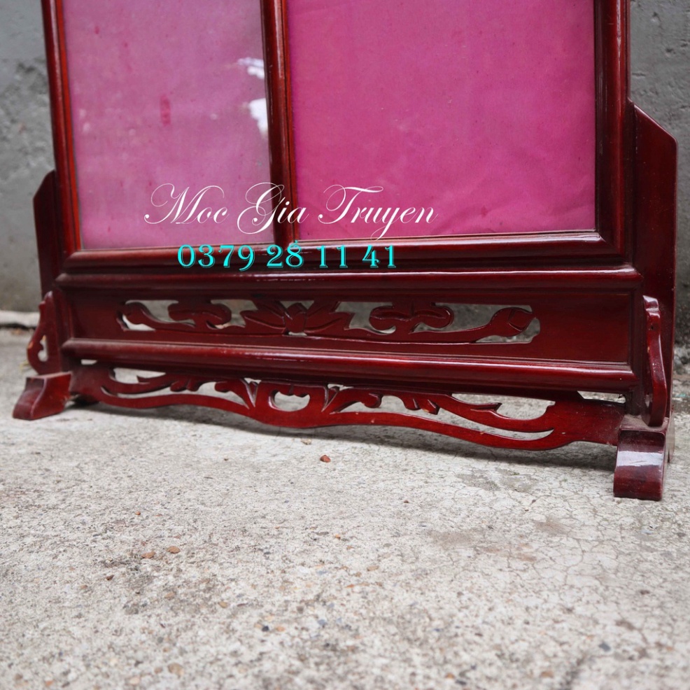 Khung ảnh bàn thờ đôi gia tiên gỗ gụ 2 cỡ ảnh thờ