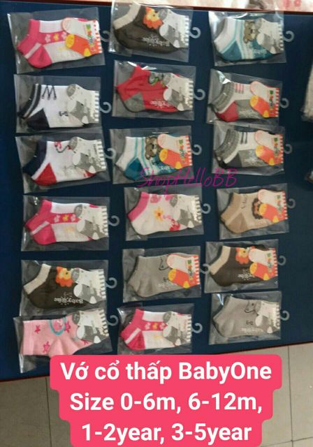 [HelloBB] size sơ sinh đến 7 tuổi - Vớ cổ cao và cổ thấp BabyOne (size 0-6m, 6-12m, 1-2year, 3-5year, 5-7year)