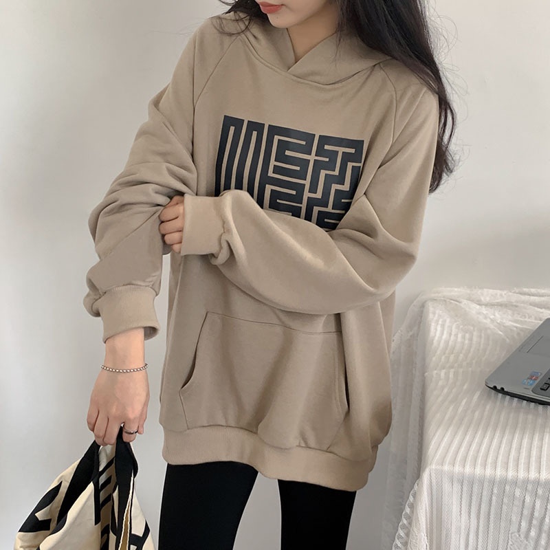 Áo hoodie nữ nỉ bông ⚡️ẢNH THẬT⚡️form rộng chữ thập siêu kute