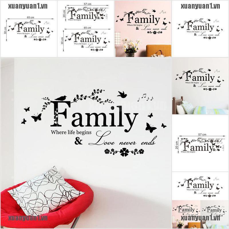 [XUANYUAN1] Sticker Vinyl Dán Tường Nghệ Thuật Tháo Rời Được Hình Câu Trích Dẫn Gia