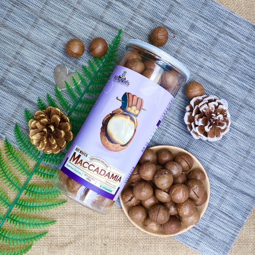 Hạt Macca Nứt Vỏ Nhập Úc Sấy Chín 500g Kingnuts Tặng Kèm Đồ Khui