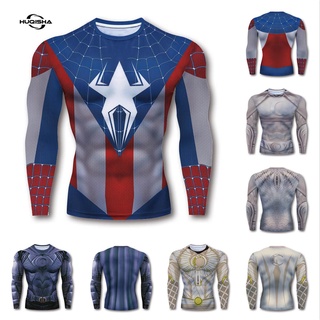 Huqisha captain america nam tight áo thun