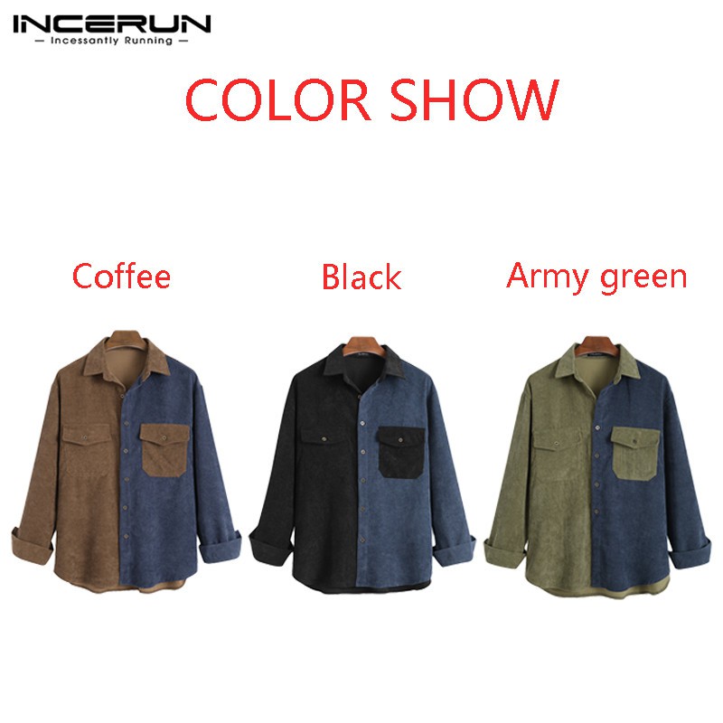 Áo sơ mi INCERUN tay dài phong cách vintage thời trang cho nam | BigBuy360 - bigbuy360.vn