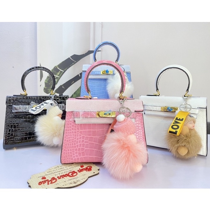 Túi kelly tang đồng size 22 chất siêu đẹp tặng kèm khăn (ko tặng kèm gấu)