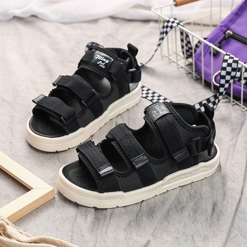 Sandal nữ thời trang Ulzzang quai vải chữ ký hoa cúc hót nữ tính