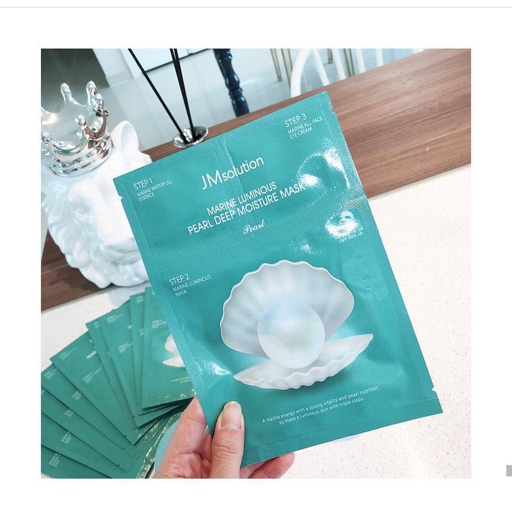 Mặt nạ JM Solution ngọc trai 3 bước (Miếng Lẻ) JMSolution Marine Luminous Pearl Deep Moisture Mask cấp ẩm dưỡng trắng | BigBuy360 - bigbuy360.vn
