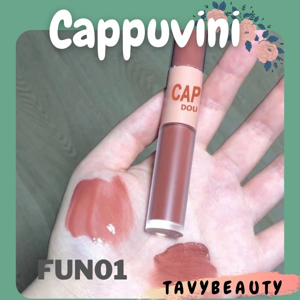 Son Cappuvini hai đầu son, hai chất son lì và son bóng, lâu trôi, không thấm nước