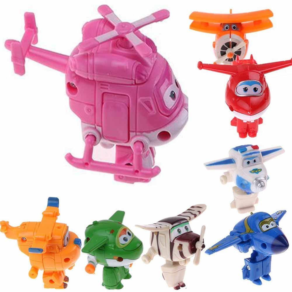 Bộ 8 máy bay đồ chơi mini nhân vật trong hoạt hình Super Wings cho bé