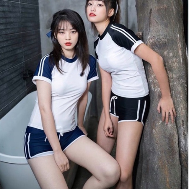 đồ bơi nữ kín đáo tay ngắn quần đùi đi biển đi bơi thể thao quần đùi kín đáo - JAMI - ATD147