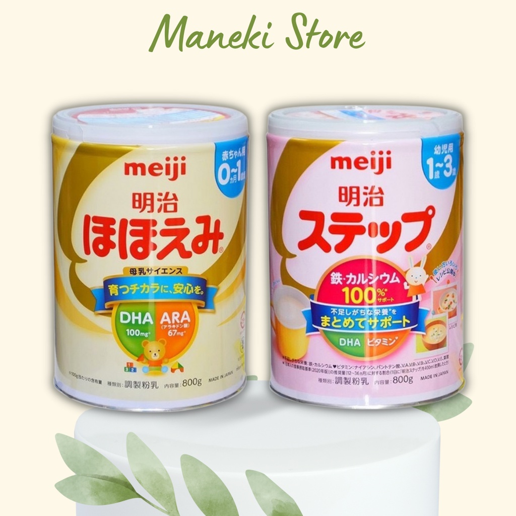 Sữa bột Meiji 800gr sữa lon Meiji số 0 và số 1 hàng Nhật nội địa mẫu mới Maneki