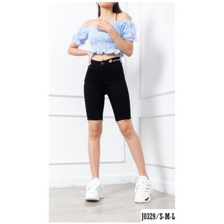 Quần jean đen lửng ngang gối thêu hoa siêu đẹp j0329