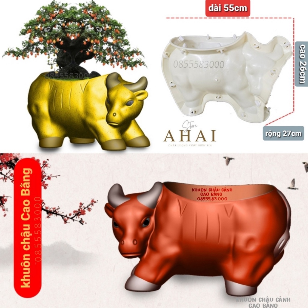 Khuôn đúc chậu cảnh hình con trâu