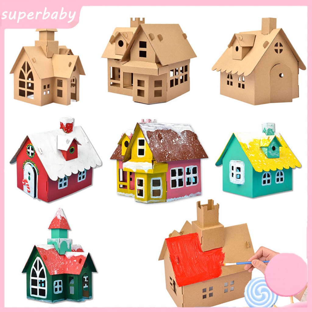1 Bộ Đồ Chơi Lắp Ráp Ngôi Nhà Giấy Thủ Công DIY Sáng Tạo Cho Bé