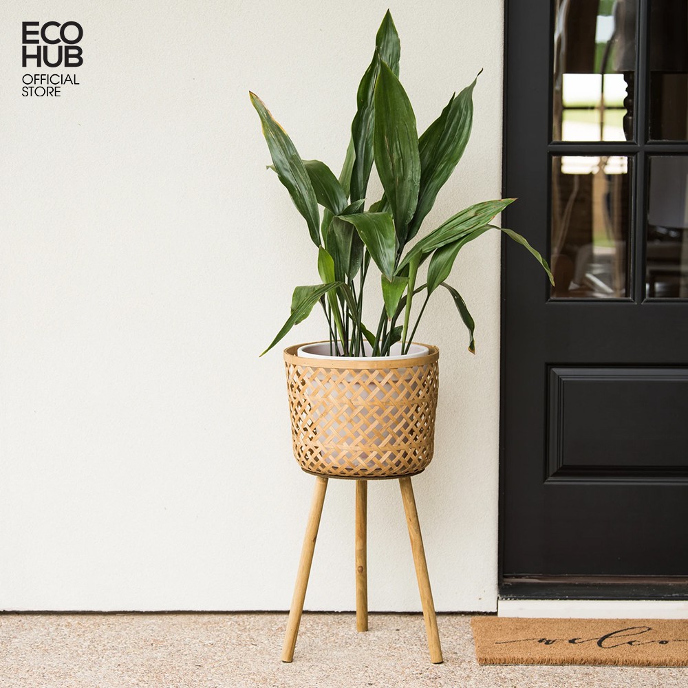 Giỏ tre trồng cây ECOHUB Bằng tre tự nhiên, 3 Size (Floor 3 Piece Wicker Basket Set) | EH015