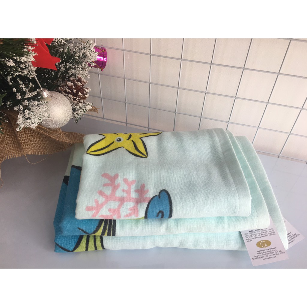 KHĂN TẮM TRẺ EM COTTON 2 LỚP MOLLIS BM6A 50 X 100 CM -
