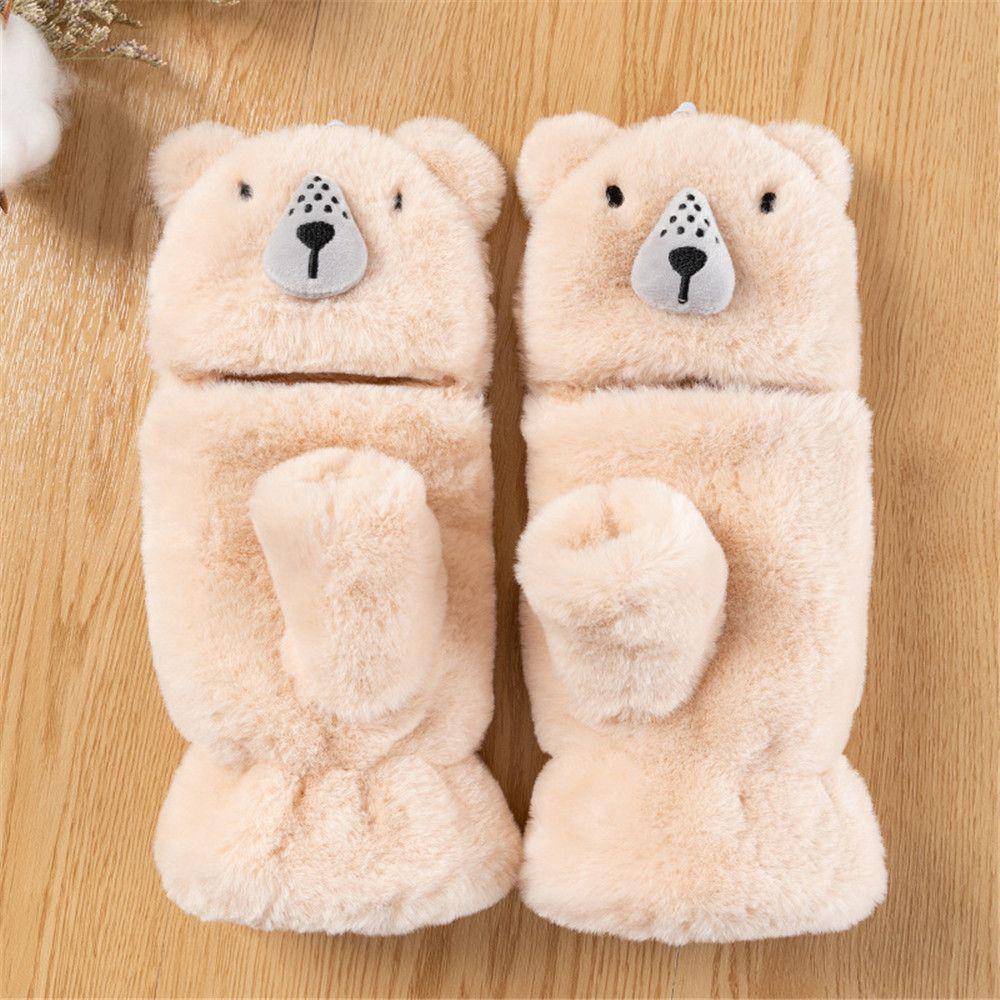 Găng Tay Lông Dày Dặn Giữ Ấm Tai Động Vật Dễ Thương