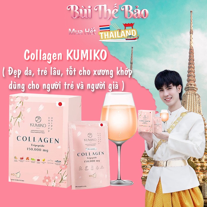 Nội Địa Thái | Collagen Kumiko Đẹp Da, Chống Lão Hóa Da Và Phục Hồi Chức Năng Xương Khớp. Dùng được cho cả người già rốt